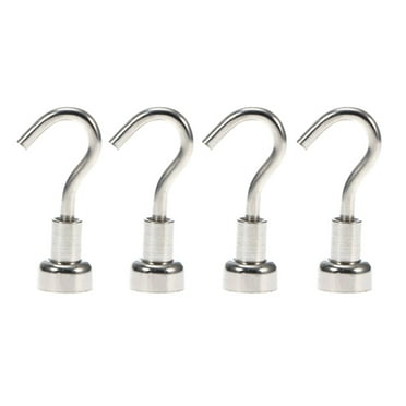 Youngneer Magnetic Hooks Heavy Duty 100 LB for Hanging BBQ Grill Utensils Tools Refrigerator Locker Neodymium Rare Earth Magnets Hook Hangers for Fridge Coat Wreaths Cruise Cabins 8 Pack